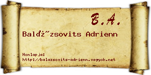 Balázsovits Adrienn névjegykártya